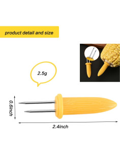 24 Sujetadores de Maíz Acero Inoxidable Delphinus 6.1 cm 2