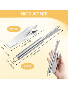 Juego de 4 Piezas para Quitar Ojos de Piña VILPKWMP Acero Inoxidable 2