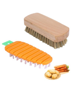 Cepillo Limpiador de Verduras Jeqqinuz - 2 Piezas de Madera