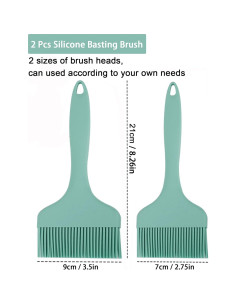 2 Piezas Brochas de Silicona Konilaomu Resistentes al Calor Verde 2