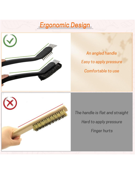 Juego de Cepillos para Parrilla MEADAY 2 PCS Acero Inoxidable