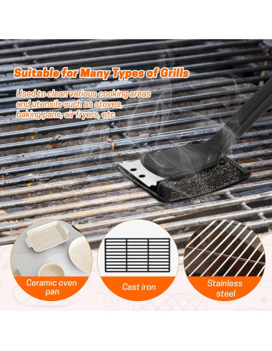 Juego de Cepillos para Parrilla MEADAY 2 PCS Acero Inoxidable