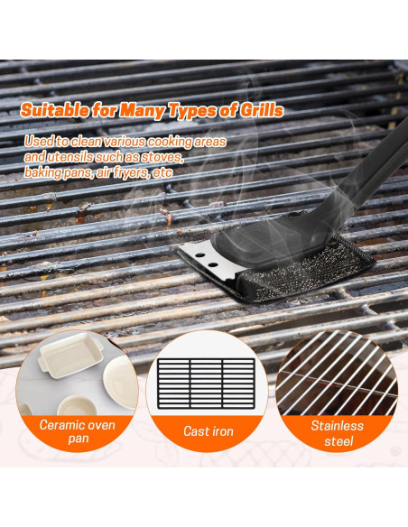 Juego de Cepillos para Parrilla MEADAY 2 PCS Acero Inoxidable