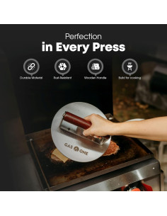 Prensa de Hamburguesas GasOne de Acero Inoxidable 21.6 cm 2