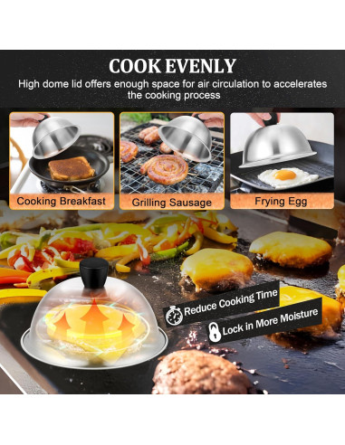 Cubiertas de Basting Joyfair 15.24 cm + Prensa Hamburguesas