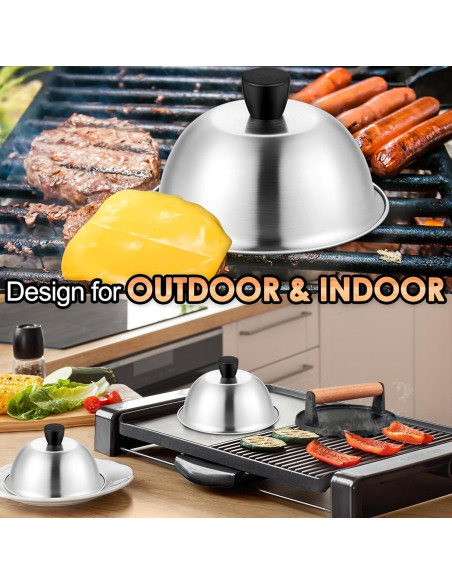 Cubiertas de Basting Joyfair 15.24 cm + Prensa Hamburguesas