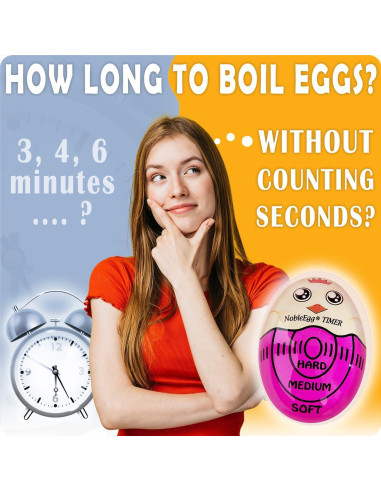 Temporizador de Huevos NobleEgg Púrpura - Hervido Blando, Medio y Duro