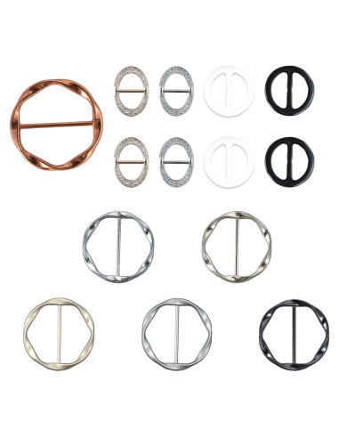 14 Clips para Camisas y Bufandas PKRFCJ - 3 Estilos y Colores