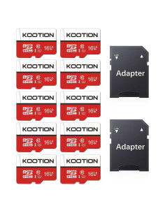 Paquete de 10 Tarjetas Micro SD 16GB KOOTION UHS-I Clase 10