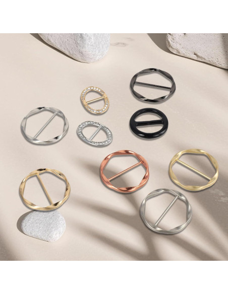 14 Clips para Camisas y Bufandas PKRFCJ - 3 Estilos y Colores