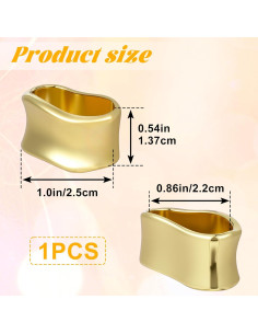 Anillo de Bufanda de Seda Winsyison - Clip Dorado Geométrico 2