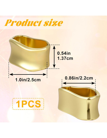 Anillo de Bufanda de Seda Winsyison - Clip Dorado Geométrico