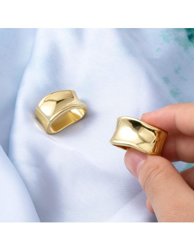 Anillo de Bufanda de Seda Winsyison - Clip Dorado Geométrico