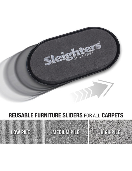 Almohadillas deslizantes para muebles Sleighters 8 unidades 15x8 cm