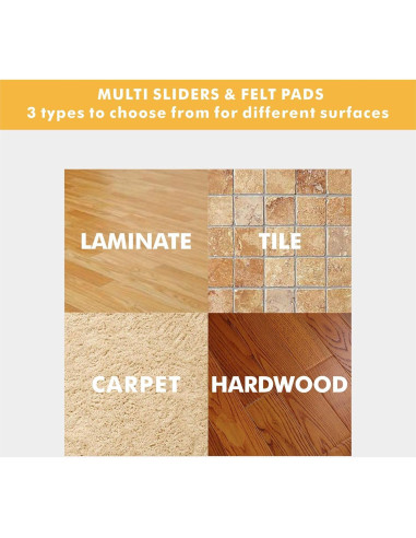 Deslizadores de Muebles Wizard Sliders 36 Piezas Autoadhesivos