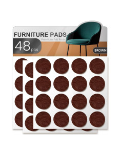 48 Almohadillas de Fieltro YOESSA para Muebles Marrón 25mm