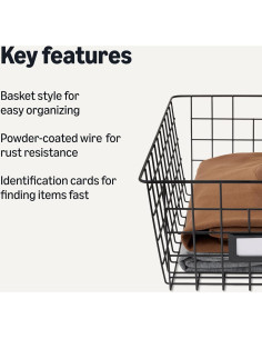 Cestas de Almacenamiento de Alambre Amazon Basics, Negro, 6 Pzas 2