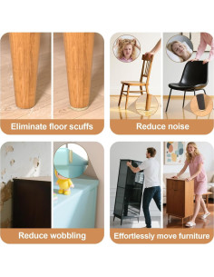 48 Almohadillas de Fieltro YOESSA para Muebles Marrón 25mm 2