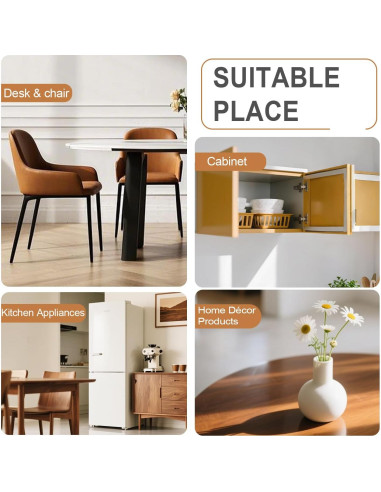 48 Almohadillas de Fieltro YOESSA para Muebles Marrón 25mm