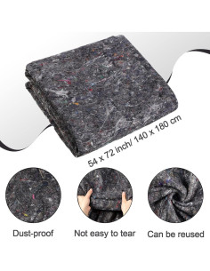 32 Mantas de Mudanza Newwiee 140x180 cm Gris Resistente 2