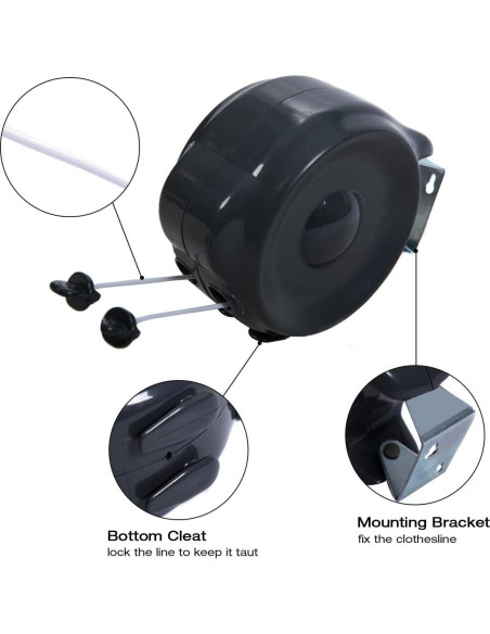 Cuerda Retráctil para Ropa JS HANGER 30m Doble Línea Alta Resistencia