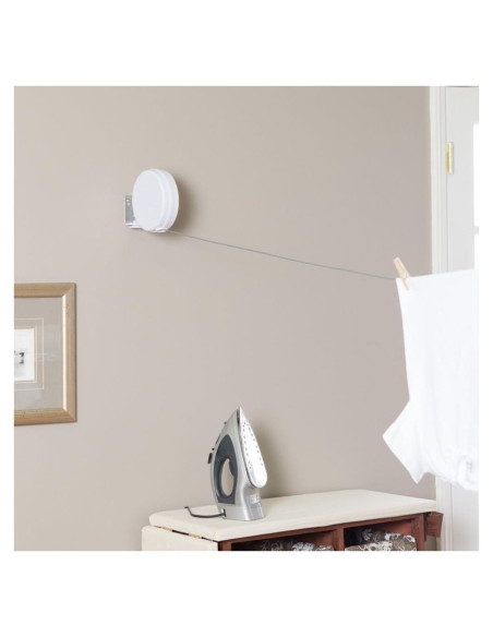 Línea de Ropa Retráctil Household Essentials 12.19m Blanca