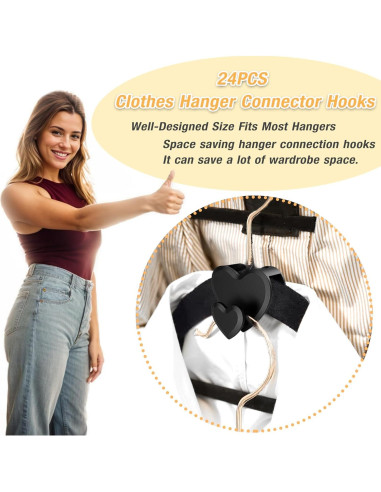 Ganchos Conectores de Perchas JIANGLAI 24 Pcs Ahorra Espacio