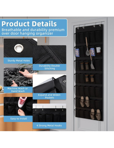 Organizador de Zapatos Aisoso sobre la Puerta con 35 Bolsillos