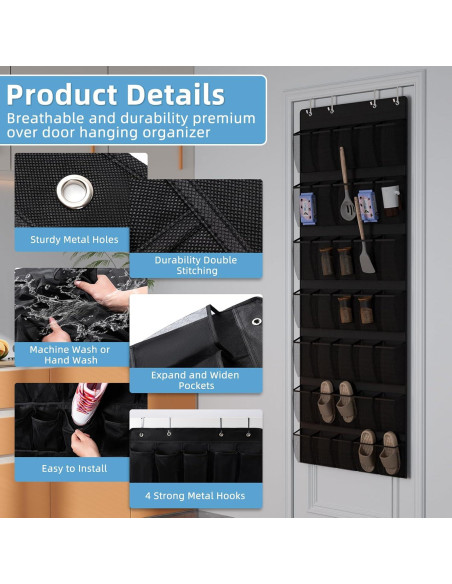 Organizador de Zapatos Aisoso sobre la Puerta con 35 Bolsillos