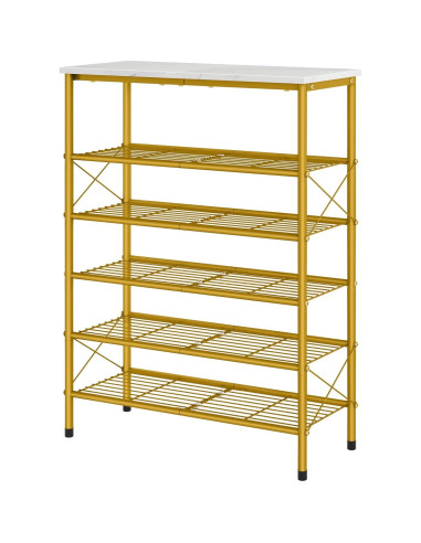 Organizador de Zapatos Tajsoon 6 Niveles Blanco y Dorado