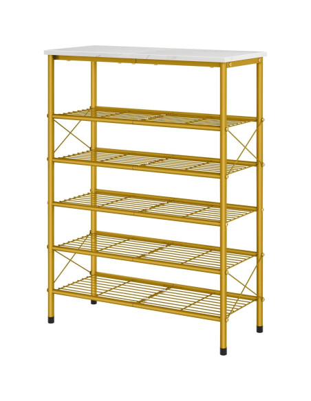 Organizador de Zapatos Tajsoon 6 Niveles Blanco y Dorado