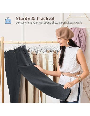 Perchas Transparentes con Clips HOUSE DAY - Paquete de 25