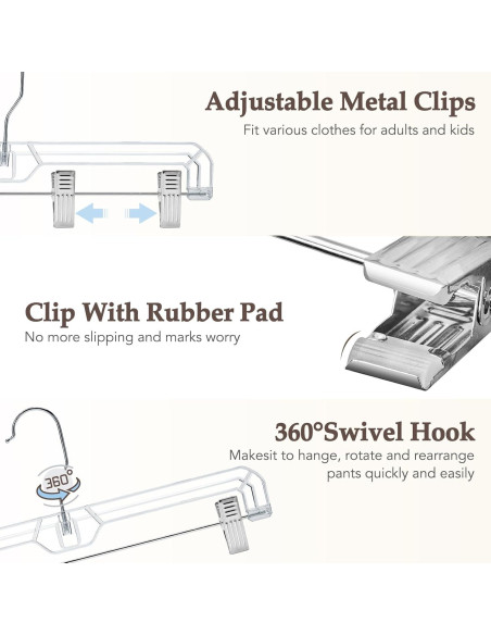 Perchas Transparentes con Clips HOUSE DAY - Paquete de 25