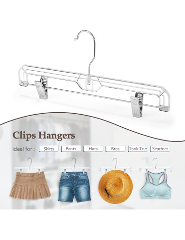 Perchas Transparentes con Clips HOUSE DAY - Paquete de 25