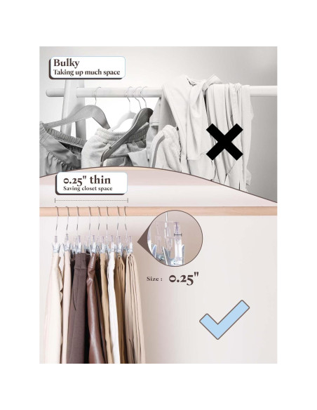 Perchas Transparentes con Clips HOUSE DAY - Paquete de 25