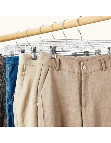 Perchas Transparentes con Clips HOUSE DAY - Paquete de 25