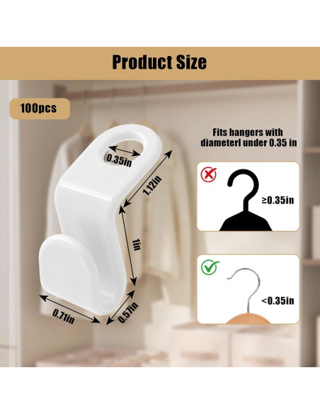 100 Ganchos Conectores para Perchas YFANITI Ahorra Espacio