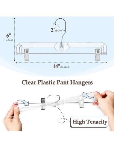 Perchas Transparentes con Clips HOUSE DAY - Paquete de 25
