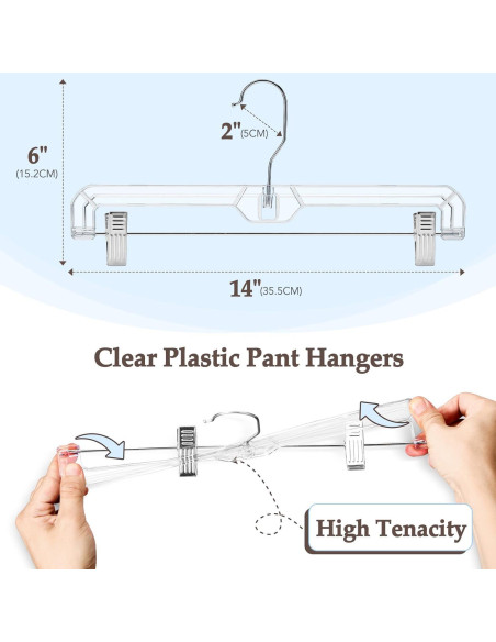 Perchas Transparentes con Clips HOUSE DAY - Paquete de 25