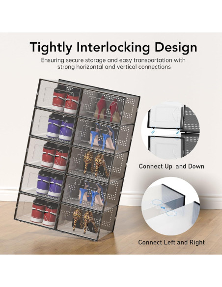 Caja de Almacenamiento para Zapatos Foluck 15 Piezas Apilables
