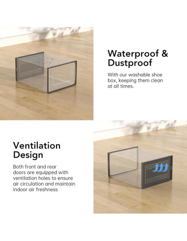 Caja de Almacenamiento para Zapatos Foluck 15 Piezas Apilables