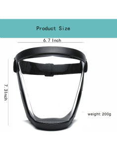 Escudo Facial Completo DSHTP Anti-Niebla Reutilizable 18.5cm 2