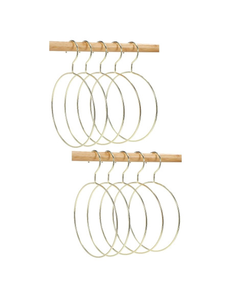 Organizador de Bufandas Dorado STOBAZA - 10 Pcs Metal Redondo