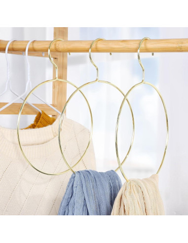 Organizador de Bufandas Dorado STOBAZA - 10 Pcs Metal Redondo