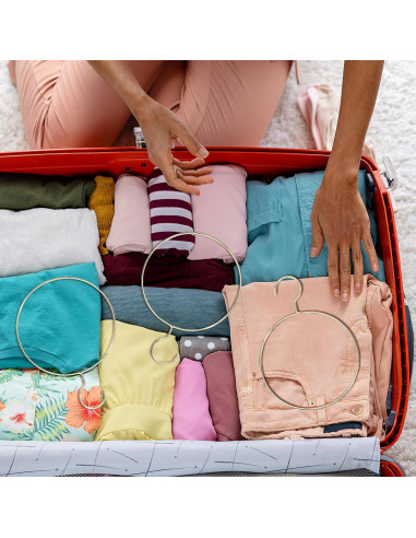 Organizador de Bufandas Dorado STOBAZA - 10 Pcs Metal Redondo