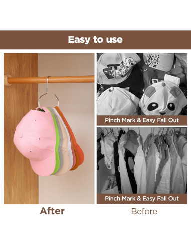 Perchas para Sombreros AYAWOW - Paquete de 8, Acero Inoxidable