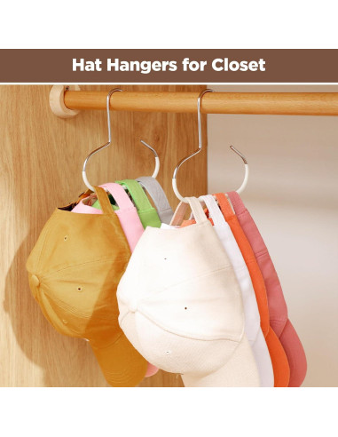 Perchas para Sombreros AYAWOW - Paquete de 8, Acero Inoxidable
