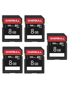 Paquete de 5 tarjetas SD 8GB EASTBULL Clase 10 alta velocidad