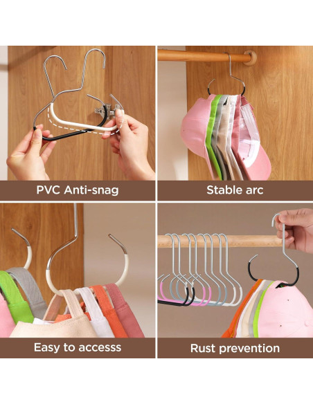 Perchas para Sombreros AYAWOW - Paquete de 8, Acero Inoxidable