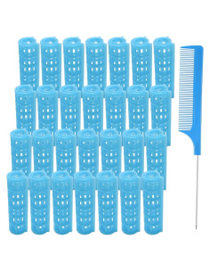 Juego de 28 Rulos Autoadhesivos MOODKEY 1.5cm Azul Sin Calor